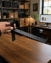 Load image into Gallery viewer, 2x Heavy Duty Metal Shelf Brackets - Rustic T Lip Brackets for Wood Wall Shelf