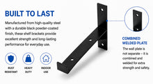 Load image into Gallery viewer, 2x Heavy Duty Metal Shelf Brackets - Rustic T Lip Brackets for Wood Wall Shelf