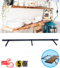 Load image into Gallery viewer, B&Z Custom Made Plate Shelf Brackets | Heavy Duty Floating Concealed Mantel Oak Shelf Support Wall Mount Scaffold Board Flying Shelve For Dry & Brick Wall - 5 Sizes