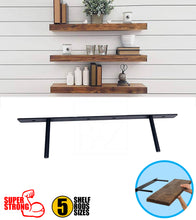 Load image into Gallery viewer, B&Z Heavy Duty Floating Shelf Brackets Long Easy to Fit Concealed Invisible Hidden Plate Bracket | Oak Mantel Timber Scaffold Board Wood Shelf - 5 Sizes & 3 Packs