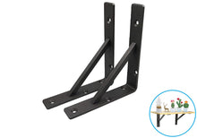Load image into Gallery viewer, B & Z 2x Heavy Duty Shelf Brackets | Rustic Metal L Brackets for Wood & Scaffold
