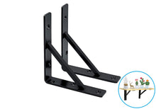 Load image into Gallery viewer, B & Z 2x Heavy Duty Shelf Brackets | Rustic Metal L Brackets for Wood & Scaffold