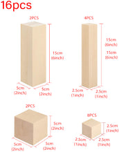 Load image into Gallery viewer, B&Z Pine Wood Carving Blocks Kit-15 & 16 Pcs - Premium Quality Smooth Unfinished Wood Block Whittling Block for Wood Carving Hobby Kit for Adults and Kids
