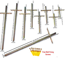 Load image into Gallery viewer, B&Z - Cross Shelf Brackets | Heavy Duty Floating Shelf Brackets Invisible Concealed Flying Blind Wall Mounted Wooden Oak Mantle Shelf Timber Scaffold Board - Available in 9 Sizes