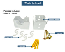 Load image into Gallery viewer, Radiator Brackets - Designer Vertical Column Dual Arm | Available in 4 Sizes & 4 Colour Options