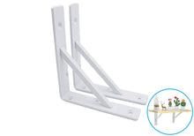 Load image into Gallery viewer, B & Z 2x Heavy Duty Shelf Brackets | Rustic Metal L Brackets for Wood & Scaffold