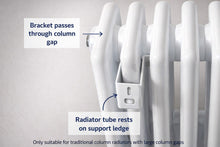 Load image into Gallery viewer, white traditional radiator brackets