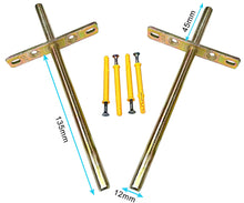 Load image into Gallery viewer, B&Z - Cross Shelf Brackets | Heavy Duty Floating Shelf Brackets Invisible Concealed Flying Blind Wall Mounted Wooden Oak Mantle Shelf Timber Scaffold Board - Available in 9 Sizes