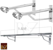 Load image into Gallery viewer, B&Z | Heavy Duty Clothes Rail Brackets for Heavy Duty Wall Mounted - Home Garments & Boutique Display Rails With Brackets | Available in 6 & 8 Foots
