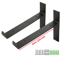 Load image into Gallery viewer, B&Z - 2x Heavy Duty Metal Shelf Brackets - Rustic T Brackets for Wood Wall Shelf
