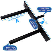 Load image into Gallery viewer, B&Z Customizable Floating Plate Shelf Support Brackets Extremly Heavy Duty Invisible Oak Mantel Timber Scaffold Board Reclaimed Railway Sleeper Wood Shelf