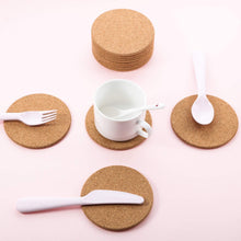 Load image into Gallery viewer, B&Z - 12 X Cork Cup Coasters Plain Round Thermal Insulation Cork Placemat Coffee,Tea ,Drink, Mug Pad Non-Slip Mat Coasters Set of 12 | 10cm x 10cm x 0.6cm