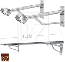Load image into Gallery viewer, B&Z | Heavy Duty Clothes Rail Brackets for Heavy Duty Wall Mounted - Home Garments & Boutique Display Rails With Brackets | Available in 6 & 8 Foots