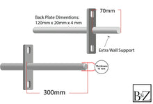Load image into Gallery viewer, B&Z - Cross Shelf Brackets | Heavy Duty Floating Shelf Brackets Invisible Concealed Flying Blind Wall Mounted Wooden Oak Mantle Shelf Timber Scaffold Board - Available in 9 Sizes