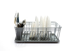 Load image into Gallery viewer, Dish Drainer, Rust Proof Dish Drying Rack, Plate Organizer + Matching Cutlery Box & Optional Dripping Tray