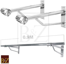 Load image into Gallery viewer, B&Z | Heavy Duty Clothes Rail Brackets for Heavy Duty Wall Mounted - Home Garments & Boutique Display Rails With Brackets | Available in 6 & 8 Foots
