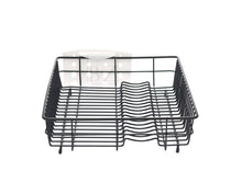 Load image into Gallery viewer, Extra Large Dish Drainer Rack | Single Tier, Rust Proof, Heavy Duty, Plastic Coated, Spacious, White Utensil Cutlery Holder for Kitchen | Mat Black (48 x 37.5 x 11.5cm)