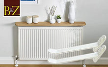 Load image into Gallery viewer, B&Z | 2Pcs Universal Radiator Shelf Brackets Energy Saving - White |  Radiator Cover Supports Drill Free Solution for Your Central Heating Radiator Shelf Bracket