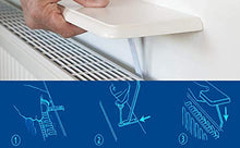Load image into Gallery viewer, B&Z | 2Pcs Universal Radiator Shelf Brackets Energy Saving - White |  Radiator Cover Supports Drill Free Solution for Your Central Heating Radiator Shelf Bracket