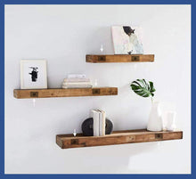 Load image into Gallery viewer, B&Z Heavy Duty Long Concealed Invisible Hidden Floating Shelf Support Industrial Brackets Best for Drywall & Brickwall Blind Scaffold Board Shelve - 3 Sizes & 3 Packs