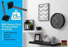 Load image into Gallery viewer, B&Z Heavy Duty Long Concealed Invisible Hidden Floating Shelf Support Industrial Brackets Best for Drywall & Brickwall Blind Scaffold Board Shelve - 3 Sizes & 3 Packs