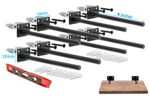 Load image into Gallery viewer, B&Z Heavy Duty Long Concealed Invisible Hidden Floating Shelf Support Industrial Brackets Best for Drywall & Brickwall Blind Scaffold Board Shelve - 3 Sizes & 3 Packs