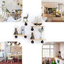 Load image into Gallery viewer, B&Z 2X Industrial Pipe Shelf Brackets Vintage Steam Punk Shelf Bracket for Book Shelf Floating Shelves Plumbing Pipe Shelf for Oak Mental Scaffold Board - 3 Sizes & 2 Packs