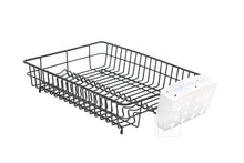Load image into Gallery viewer, Extra Large Dish Drainer Rack | Single Tier, Rust Proof, Heavy Duty, Plastic Coated, Spacious, White Utensil Cutlery Holder for Kitchen | Mat Black (48 x 37.5 x 11.5cm)