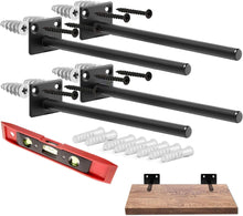 Load image into Gallery viewer, B&Z Heavy Duty Long Concealed Invisible Hidden Floating Shelf Support Industrial Brackets Best for Drywall & Brickwall Blind Scaffold Board Shelve - 3 Sizes & 3 Packs