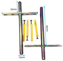 Load image into Gallery viewer, B&Z - Cross Shelf Brackets | Heavy Duty Floating Shelf Brackets Invisible Concealed Flying Blind Wall Mounted Wooden Oak Mantle Shelf Timber Scaffold Board - Available in 9 Sizes