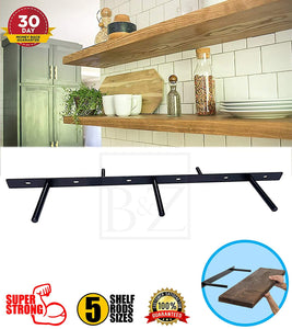 B&Z Invisible Hidden Floating Wall Shelf Brackets Extremely Heavy Duty Long Concealed Invisible Hidden