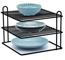 Load image into Gallery viewer, B&Z 3 Tier Cabnet Dish Rack - Corner Dish Organizer - Cabnet Storage Shelf rack - Work Top Kitchen Plate Organizer | Heavy Duty, Multipurpose, Spacious & Rust Free - (25 x 25 x 20.5cm)
