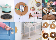 Load image into Gallery viewer, B&Z - 12 X Cork Cup Coasters Plain Round Thermal Insulation Cork Placemat Coffee,Tea ,Drink, Mug Pad Non-Slip Mat Coasters Set of 12 | 10cm x 10cm x 0.6cm