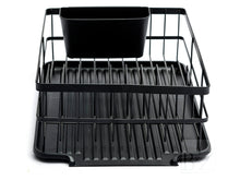 Load image into Gallery viewer, B&Z Rust proof Plastic Coated Large Dish Drying Rack, Over the Sink Dish Rack with Removable Utensil Holder Cutlery Tray for Kitchen - Mat Black