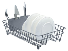 Load image into Gallery viewer, B&Z Large Dish Drainer, Rust Proof Plate Drying Rack, Over the Sink Dish Rack, On Counter with Removable Utensil Holder Cutlery Tray Kitchen Storage - (45.5 x 29.6 x 12.6cm)