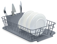 Load image into Gallery viewer, B&Z Large Dish Drainer, Rust Proof Plate Drying Rack, Over the Sink Dish Rack, On Counter with Removable Utensil Holder Cutlery Tray Kitchen Storage - (45.5 x 29.6 x 12.6cm)