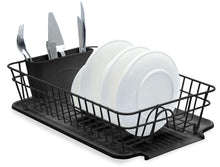 Load image into Gallery viewer, B&Z Large Dish Drainer, Rust Proof Plate Drying Rack, Over the Sink Dish Rack, On Counter with Removable Utensil Holder Cutlery Tray Kitchen Storage - (45.5 x 29.6 x 12.6cm)