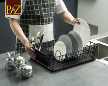 Load image into Gallery viewer, B&Z Large Dish Drainer, Rust Proof Plate Drying Rack, Over the Sink Dish Rack, On Counter with Removable Utensil Holder Cutlery Tray Kitchen Storage - (45.5 x 29.6 x 12.6cm)