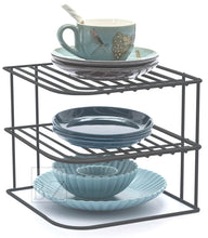 Load image into Gallery viewer, B&Z Cabnet Storage Shelf rack - 3 Tier Cabnet Dish Rack - Corner Dish Organizer - Work Top Kitchen Plate Organizer | Heavy Duty, Multipurpose, Spacious & Rust Free - (22.5 x 22.5 x 20cm)