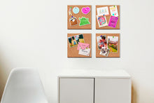 Load image into Gallery viewer, B&Z Cork board Square Self Adhesive Sticky Cork, Tiles Mini Wall Bulletin Boards Message Notice Board Wooden Push Pin Board | 2 THICKNESS - 2 SIZES - 5 PACKS
