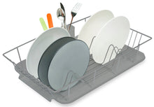 Load image into Gallery viewer, B&Z Extra Wide Kitchen Dish Drainer Rack, Over the Sink Draining Board, On Counter Plate Rack, Dish Drying Rack, Plate Organizer + Removable Cutlery Box & Drip Tray | 3 Colors