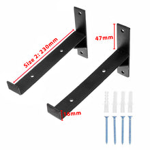 Load image into Gallery viewer, B&Z - 2x Heavy Duty Metal Shelf Brackets - Rustic T Brackets for Wood Wall Shelf