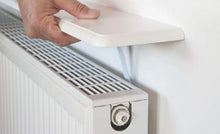 Load image into Gallery viewer, B&Z | 2Pcs Universal Radiator Shelf Brackets Energy Saving - White |  Radiator Cover Supports Drill Free Solution for Your Central Heating Radiator Shelf Bracket