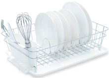 Load image into Gallery viewer, B&Z Large Dish Drainer, Rust Proof Plate Drying Rack, Over the Sink Dish Rack, On Counter with Removable Utensil Holder Cutlery Tray Kitchen Storage - (45.5 x 29.6 x 12.6cm)