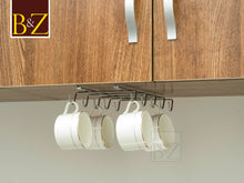 Load image into Gallery viewer, B&Z Shelf Mug Holder, Cabinet Cup Rack, Spider Mug Holder - Chrome Plated Metal | Heavy Duty, Spacious & Multi Functional | 2 Sizes, 2 Colors