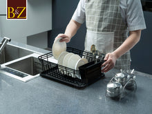 Load image into Gallery viewer, Dish Drainer, Rust Proof Dish Drying Rack, Plate Organizer + Matching Cutlery Box & Optional Dripping Tray
