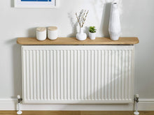Load image into Gallery viewer, B&Z | 2X Energy Saving Universal Radiator Shelf Brackets - White Radiator Cover Supports | Drill Free Solution for Your Central Heating Radiator Shelves