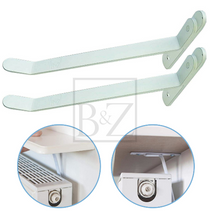 Load image into Gallery viewer, B&amp;Z | 2Pcs Universal Radiator Shelf Brackets Energy Saving - White |  Radiator Cover Supports Drill Free Solution for Your Central Heating Radiator Shelf Bracket
