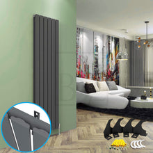 Load image into Gallery viewer, B & Z Universal Vertical Radiator Designer Single Arm, Central Heating - Radiator Wall Mount Bracket with Free Fixing Kit | Available in 5 Color & Sizes