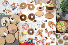 Load image into Gallery viewer, B&Z - 12 X Cork Cup Coasters Plain Round Thermal Insulation Cork Placemat Coffee,Tea ,Drink, Mug Pad Non-Slip Mat Coasters Set of 12 | 10cm x 10cm x 0.6cm